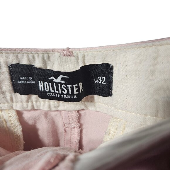 Hollister Mens Pink Flat Front Shorts W32 - Picture 3 of 7